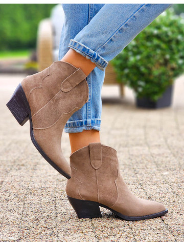 Jasno-Brązowe Botki Kowbojki Ze Skóry Naturalnej Calzare