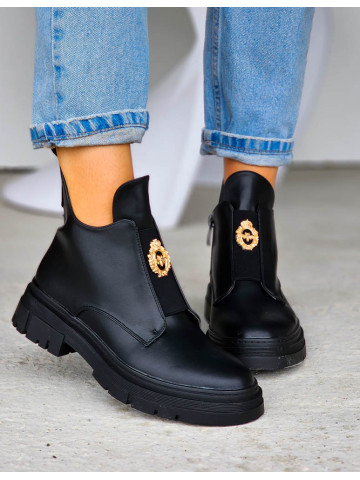 Klasyczne Botki Ze Skóry Na Grubej Podeszwie Bellotto Klasyczne Botki Ze Skóry Na Grubej Podeszwie Bellotto