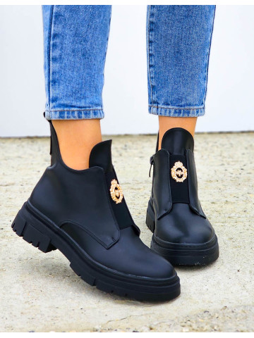 Klasyczne Botki Ze Skóry Na Grubej Podeszwie Marakesh Klasyczne Botki Ze Skóry Na Grubej Podeszwie Marakesh