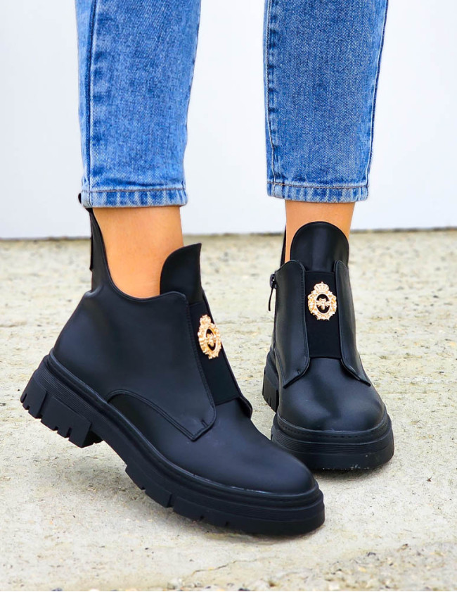 Klasyczne Botki Ze Skóry Na Grubej Podeszwie Marakesh