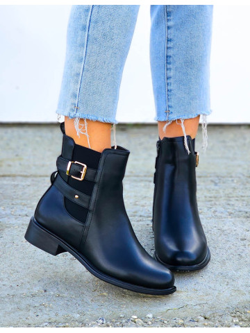 Klasyczne Skórzane Botki z Wyższą Cholewką Ocieplane Vicky