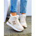 Sportowe Buty Zimowe Trapery Ocieplane Botki New Blanced Beige