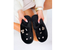 Klapki Kapcie Po Domu z Futerkiem Zakryte Palce Miu