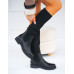 Czarne Kozaki z Elastyczną Cholewką Madam Black