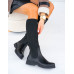 Czarne Kozaki z Elastyczną Cholewką Madam Black