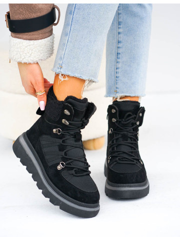 Sportowe Buty Zimowe Trapery Śniegowce Ocieplane Jordan Black