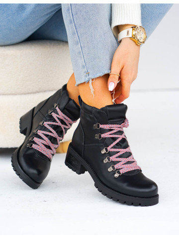 Ocieplane Trapery Damskie Botki Sznorowane Trevor Ocieplane Trapery Damskie Botki Sznorowane Trevor