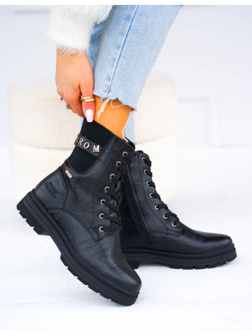 Botki Damskie Zimowe Ocieplane Oficerki Skóra Swiss Military