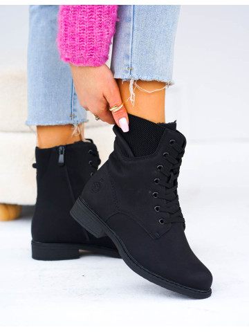 Botki Damskie Buty Zimowe Ocieplane Oficerki Warmed