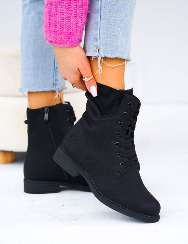 Botki Damskie Buty Zimowe Ocieplane Oficerki Warmed