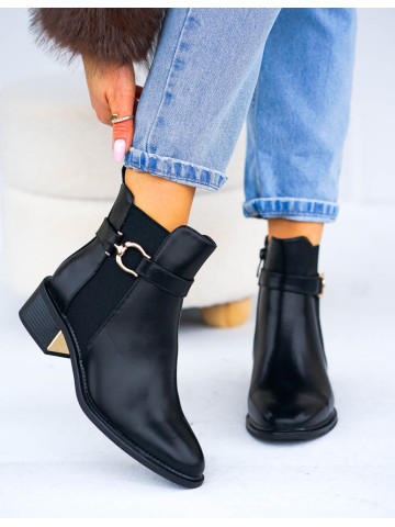 Klasyczne Eleganckie Botki Damskie Sztyblety Skóra Milly