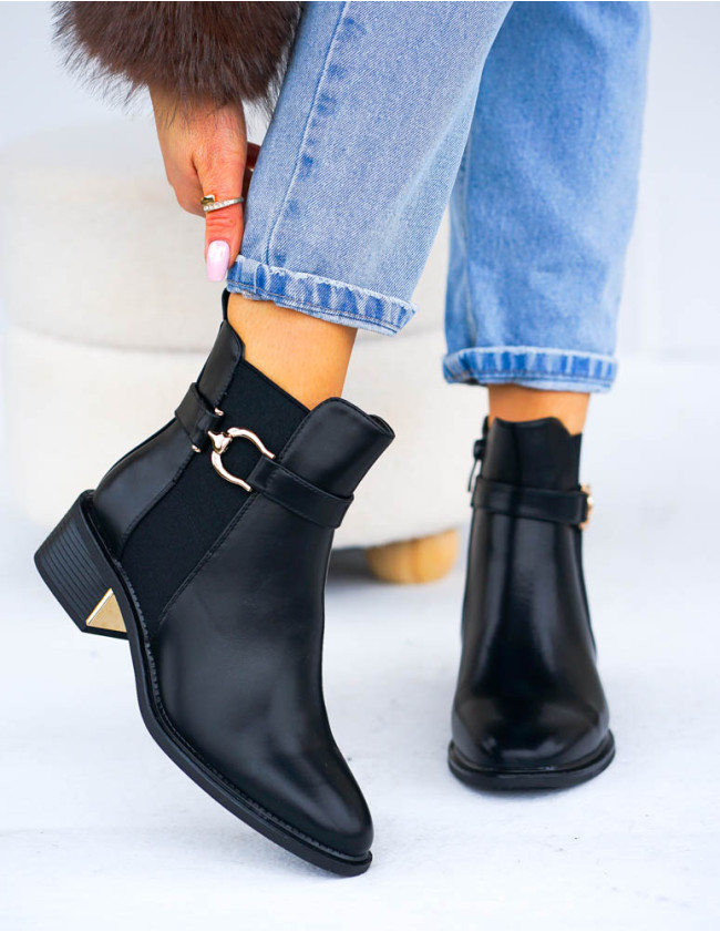 Klasyczne Eleganckie Botki Damskie Sztyblety Skóra Milly