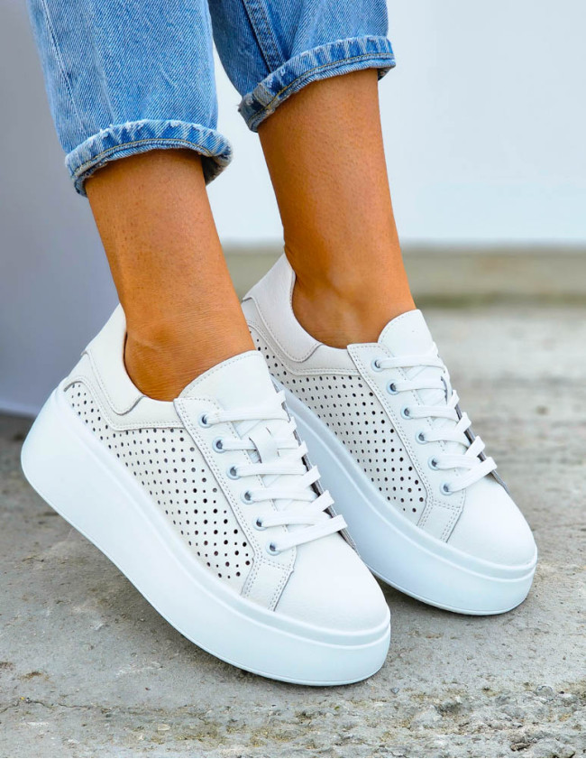 Premium  Ażurowe Trampki Na Wysokiej Podeszwie Ze Skóry Asos