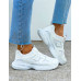 Białe Buty Sportowe Damskie Sneakersy Na Platformie New Lances