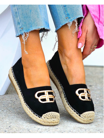 Czarne Espadryle Na Plecionej Podeszwie Sawes