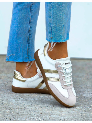 Premium Buty Sportowe Ze Skóry Naturalnej Sambies Białe