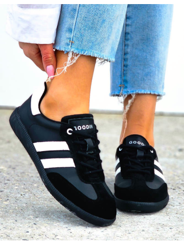 Premium  Buty Sportowe Ze Skóry Naturalnej Sambies Czarne