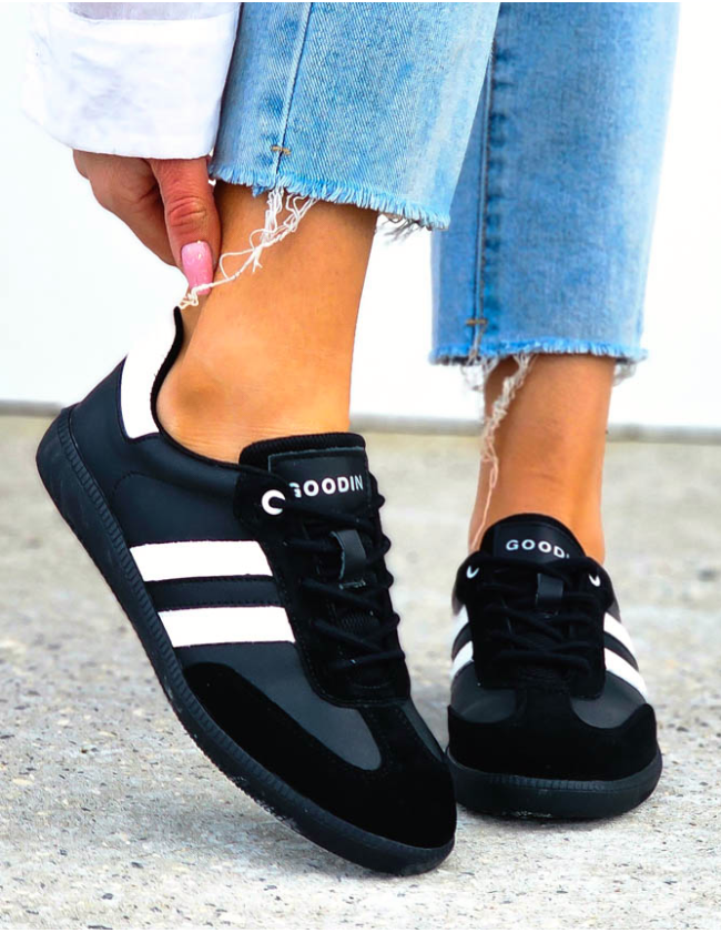 Premium  Buty Sportowe Ze Skóry Naturalnej Sambies Czarne