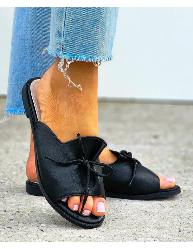 Modne Klapki Damskie Ze Skóry Naturalnej Carla Black