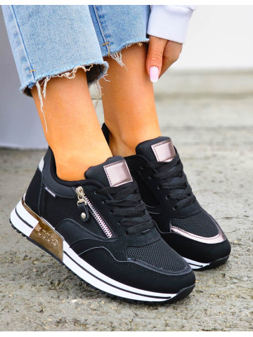 Czarne Buty Sportowe Sneakersy Compre