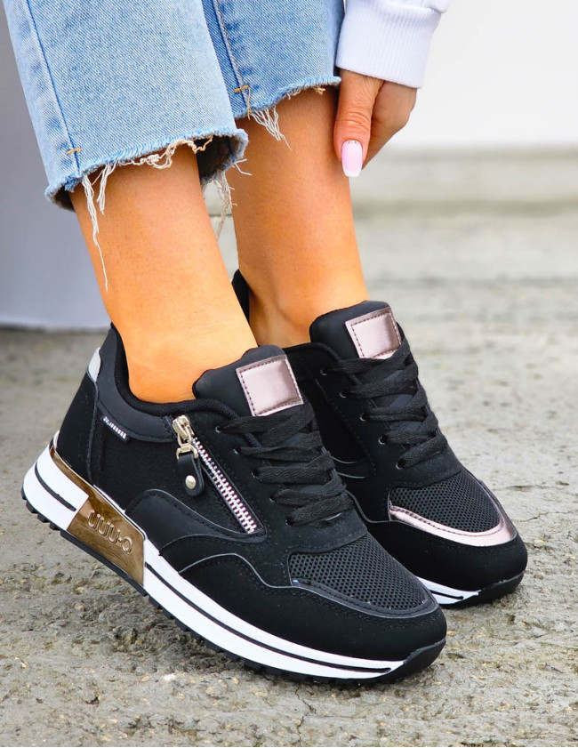 Czarne Buty Sportowe Sneakersy Compre