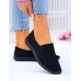 Czarne Elastyczne Trampki Tenisówki z Gumką z Lycry