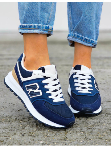 Biało-Granatowe Buty Sportowe Damskie New Blanced