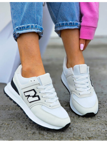 Białe Buty Sportowe Damskie New Blanced