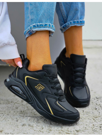 Czarne Buty  Sportowe Sneakersy Skehers Her