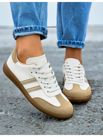 Beżowe Buty Sportowe Sneakersy Sambay Great