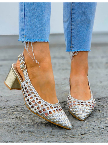 Efektowne Sandały Damskie Na Słupku z Spiczastym Noskiem Anabell