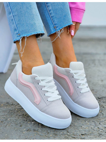 Szaro-Różowe Sneakersy Na Platformie Venss