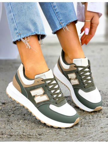 Biało-Zielone Buty Sportowe Damskie New Blanced