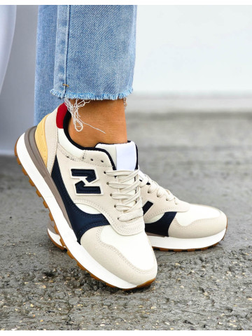 Beżowo-Granatowe Buty Sportowe Damskie New Blanced NN