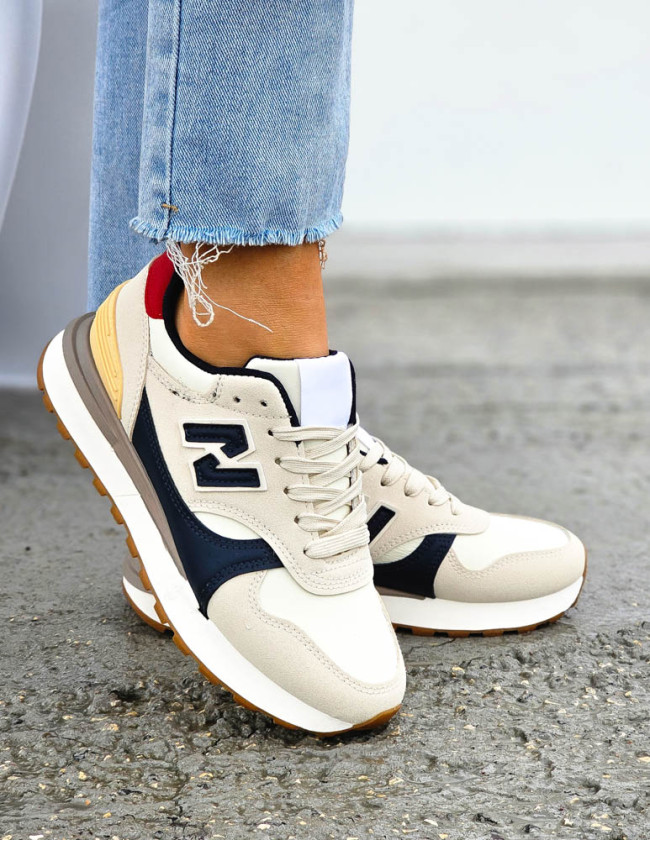 Beżowo-Granatowe Buty Sportowe Damskie New Blanced NN