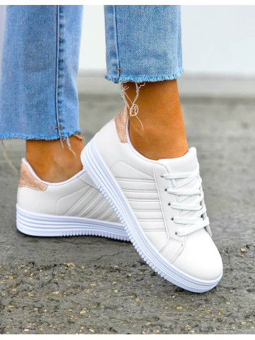 Białe Buty Sportowe Damskie Na Koturnie Ness