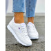 Białe Klasyczne Buty Sportowe Skórzane Rebel