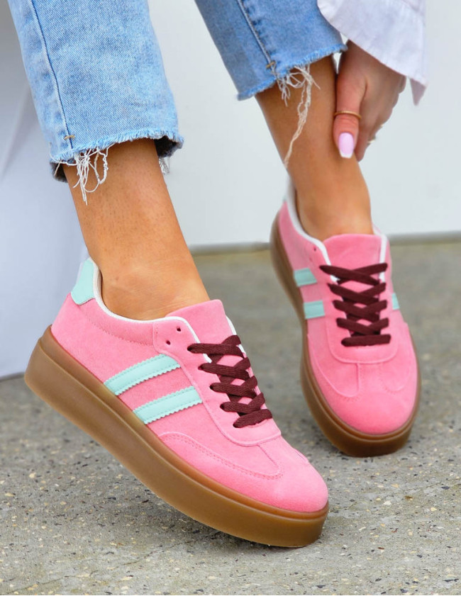 Różowe Buty Sportowe Na Grubej Podeszwie Adi Sambee