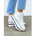 Białe Trampki z wysoką Cholewką Na Platformie Renei