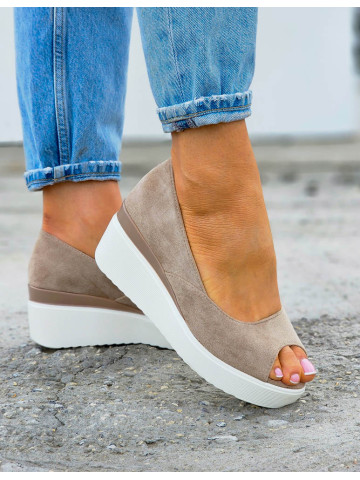 Sandały Czółenka Bez Palca Na Koturnie Michell