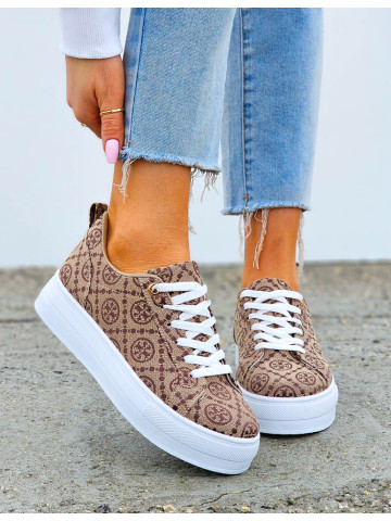 Czekoladowe Buty Sportowe Trampki Na Grubej Podeszwie LV