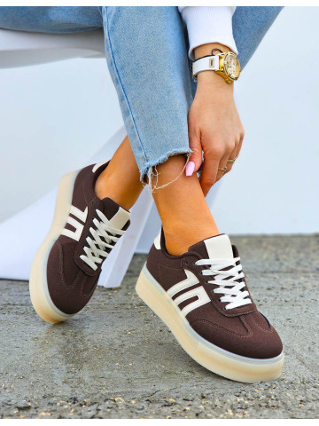 Czekoladowe Buty Sportowe Na Grubej Podeszwie Adi Sambies