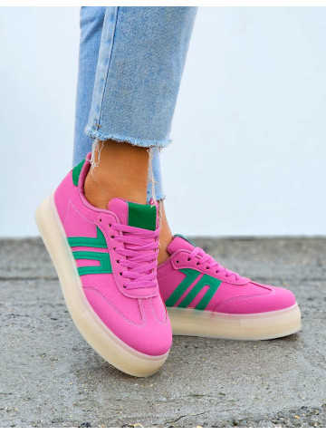 Różowe Buty Sportowe Na Grubej Podeszwie Adi Sambies