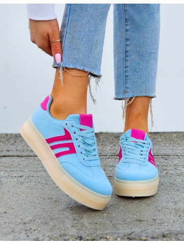 Niebieskie Buty Sportowe Na Grubej Podeszwie Adi Sambies