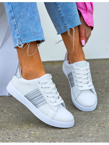 Adi Białe Trampki Buty Sportowe Ze Skóry