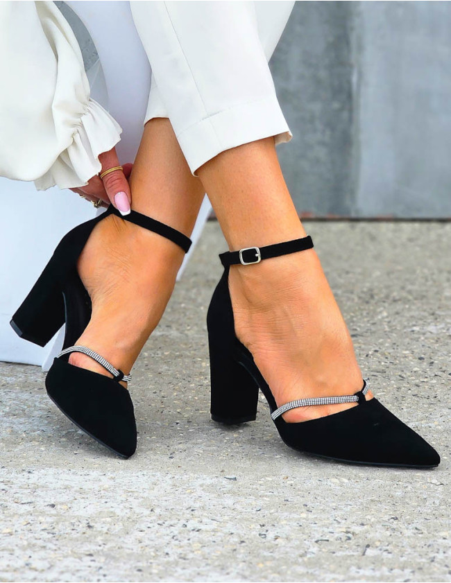 Eleganckie Sandały z Zakrytymi Palcami Diamonds Czarne