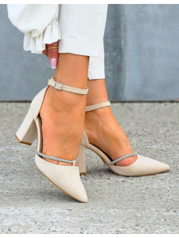 Eleganckie Sandały z Zakrytymi Palcami Diamonds Beżowe