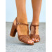 Brązowe Sandały Na Słupku Savas