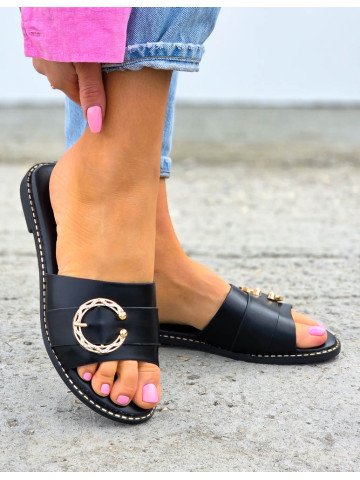 Lekki Klapki Na Płaskiej Podeszwie z Klamerką Bellis