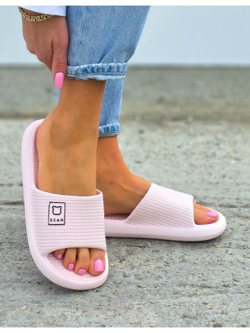 Lekkie Piankowe Klapki Damskie Na Basen Plażę Bear Różowe